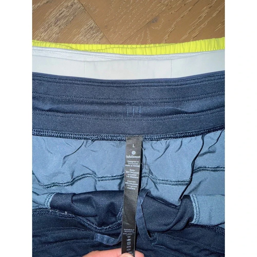 Lululemon Pace Breaker Shorts Mens Large White Grey Marble Print Athletic Run - Picture 8 of 9